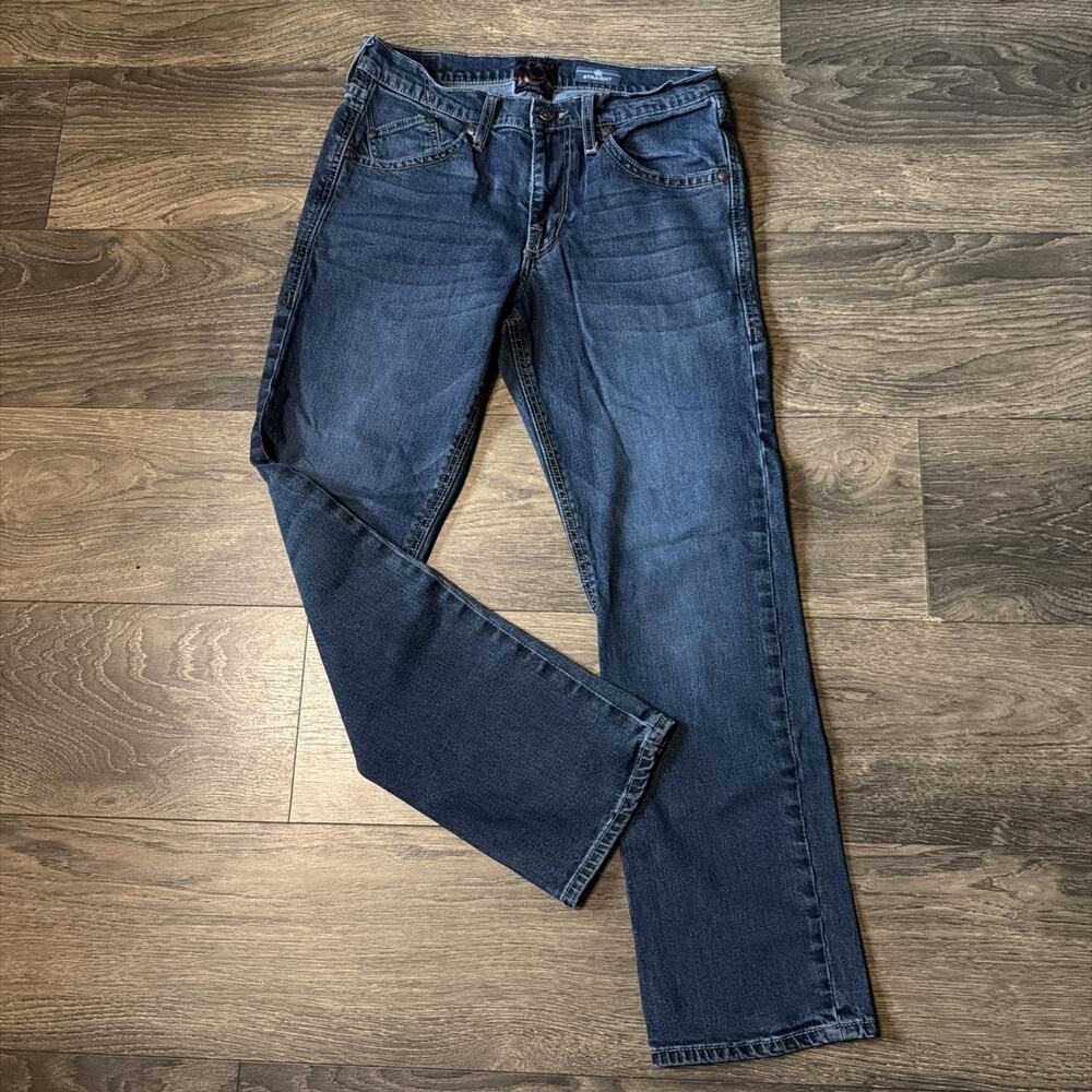 Rock & Republic 32x30 Straight Jeans Y2K McBling Western Flap Pocket Embroidered